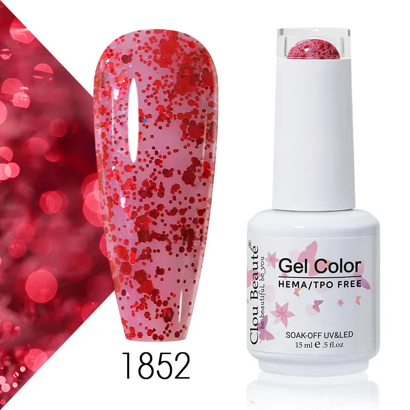 Clou Beaute 15ml Summer Bright Hot Pink Orange HEMA TPO FREE Nail Gel Polish Vernis Semi Permanent Nail Art Pigment Gel Varnish