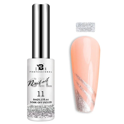 Gel Nail Polish Metallic Liner Gel: Gold & Silver Chrome Nail Polish