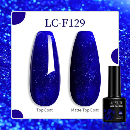 LILYCUTE 8ml Pink Natural Dried Flower Gel Nail Polish Summer Colorful Fairy Series Manicure Painting Soak Off Nail Art UV Gel
