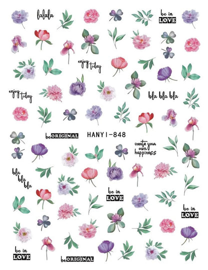 3D Nail Art Decals: Vintage Roses & Butterflies Stickers