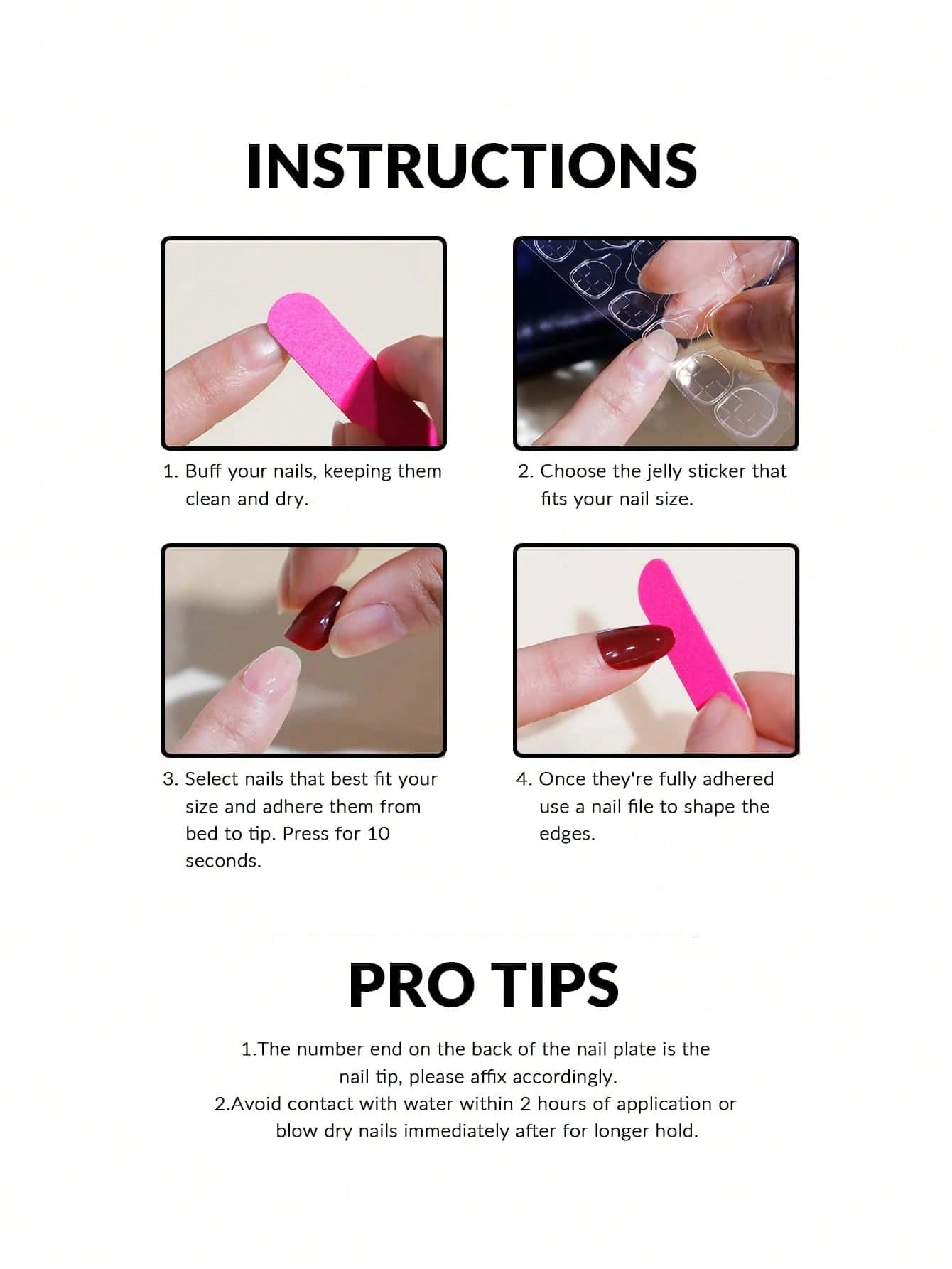 Short Square Fake Nails: Cute Bride Heart French Tips Set