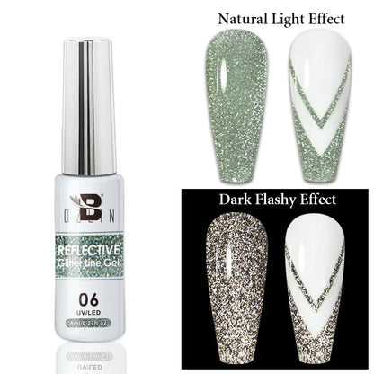 Gel Nail Polish Metallic Liner Gel: Gold & Silver Chrome Nail Polish