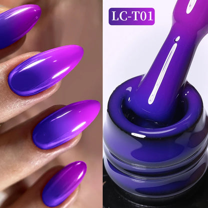 LILYCUTE 7ml Thermal Gel Nail Polish 3 Layers Temperature Color Changing Gel Polish Semi Permanent UV Gel For Nail Art Manicure