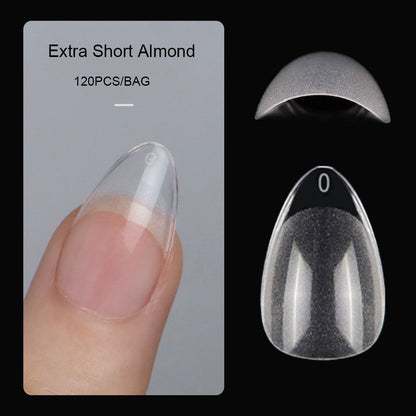 Press On Nails: Almond False Nail Tips - 120Pcs Soft Gel Stiletto & Oval