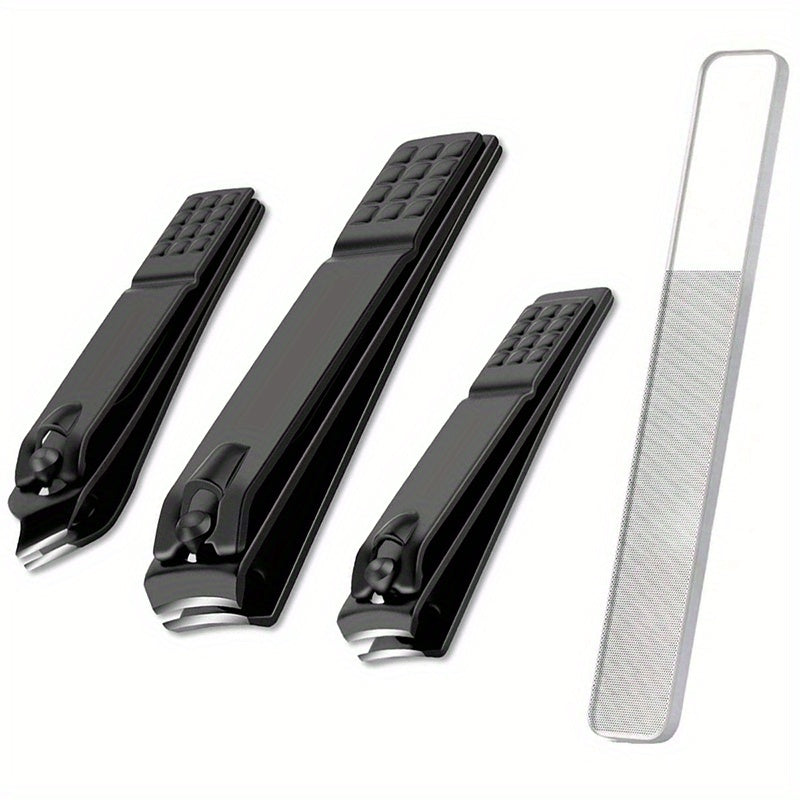 Black Stainless Steel Nail Clipper Set with Nano Glass File