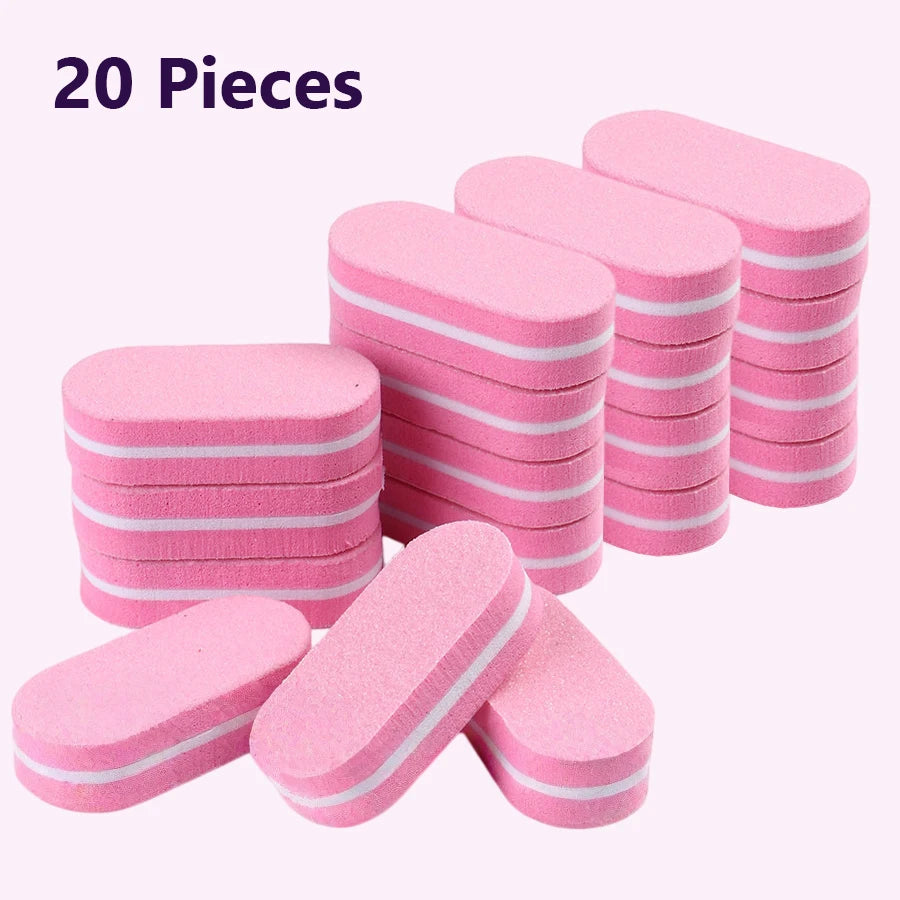 10/20Pcs Mini Nail Buffer Sponge Files, Double Color Buffing Sanding File Pedicure Manicure Tool Acrylic Gel Salon Supplies