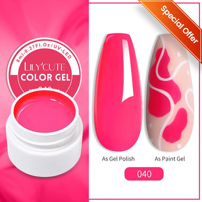 LILYCUTE 8ml Pink Natural Dried Flower Gel Nail Polish Summer Colorful Fairy Series Manicure Painting Soak Off Nail Art UV Gel