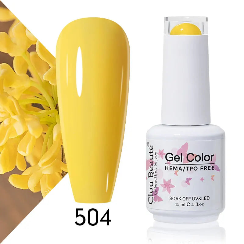Clou Beaute 15ml Summer Bright Hot Pink Orange HEMA TPO FREE Nail Gel Polish Vernis Semi Permanent Nail Art Pigment Gel Varnish
