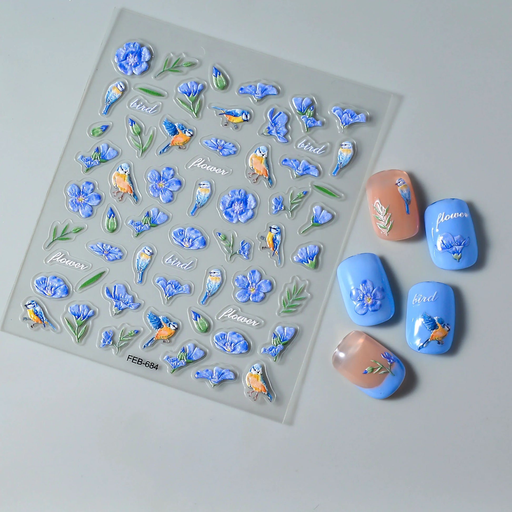 5D Flower Rose Nail Art Stickers - Cherry Blossom & Fruit Art