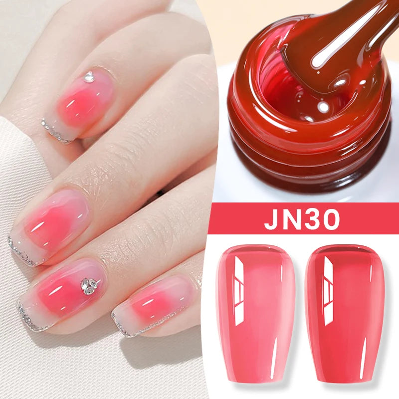 Jelly Nude Gel Nail Polish 10ml - Light Pink Peach UV Cure