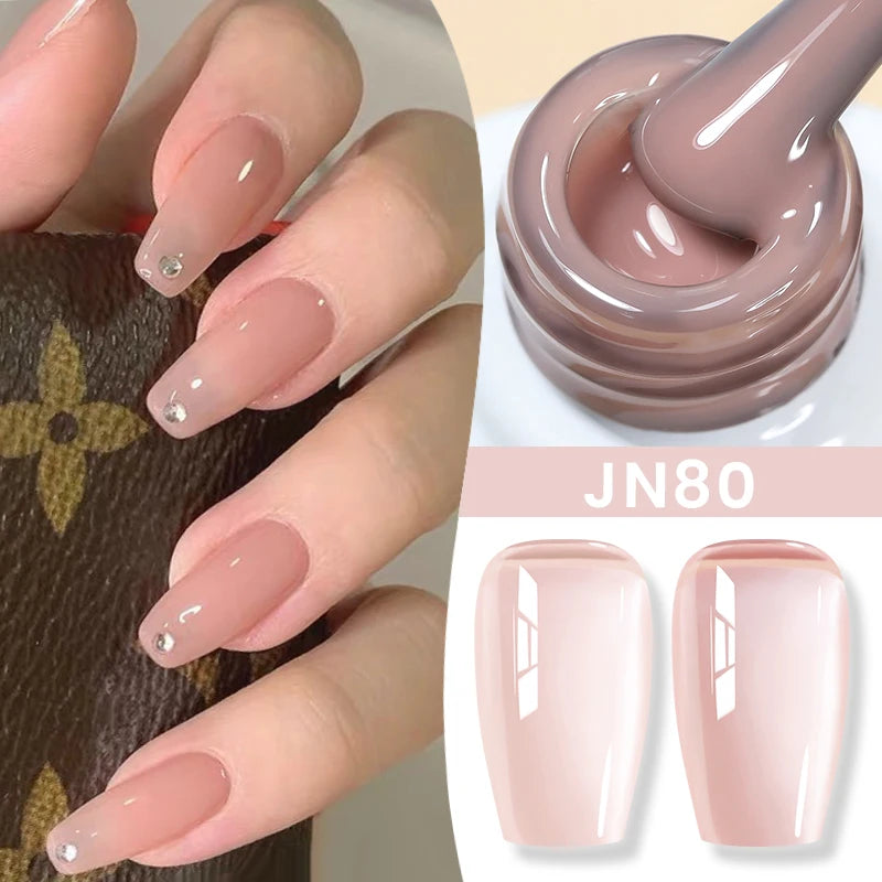 Jelly Nude Gel Nail Polish 10ml - Light Pink Peach UV Cure