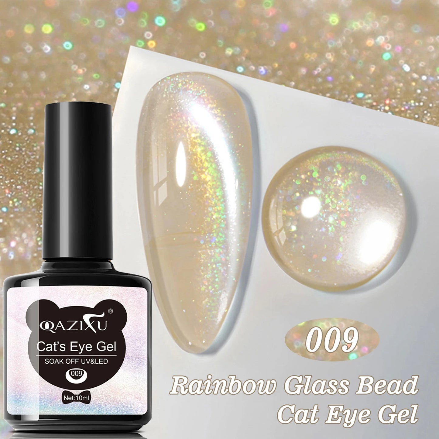 Gel Nail Polish: Cat Eye UV LED Red Pink Glitter Varnish