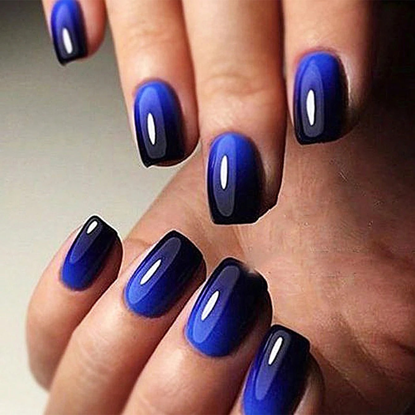 Short Square Fake Nails: Cute Bride Heart French Tips Set
