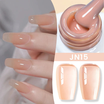 Jelly Nude Gel Nail Polish 10ml - Light Pink Peach UV Cure