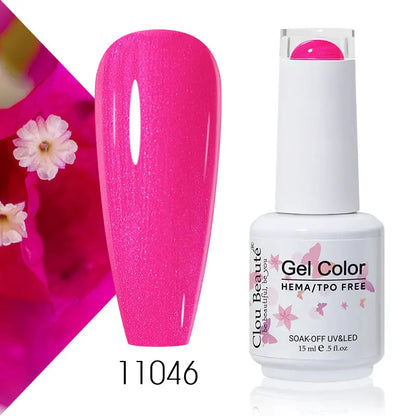 Clou Beaute 15ml Summer Bright Hot Pink Orange HEMA TPO FREE Nail Gel Polish Vernis Semi Permanent Nail Art Pigment Gel Varnish