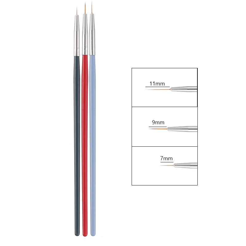 Nail Brushes: Acrylic Nail Art Pens Set - 3D Tips & UV Gel Brushes