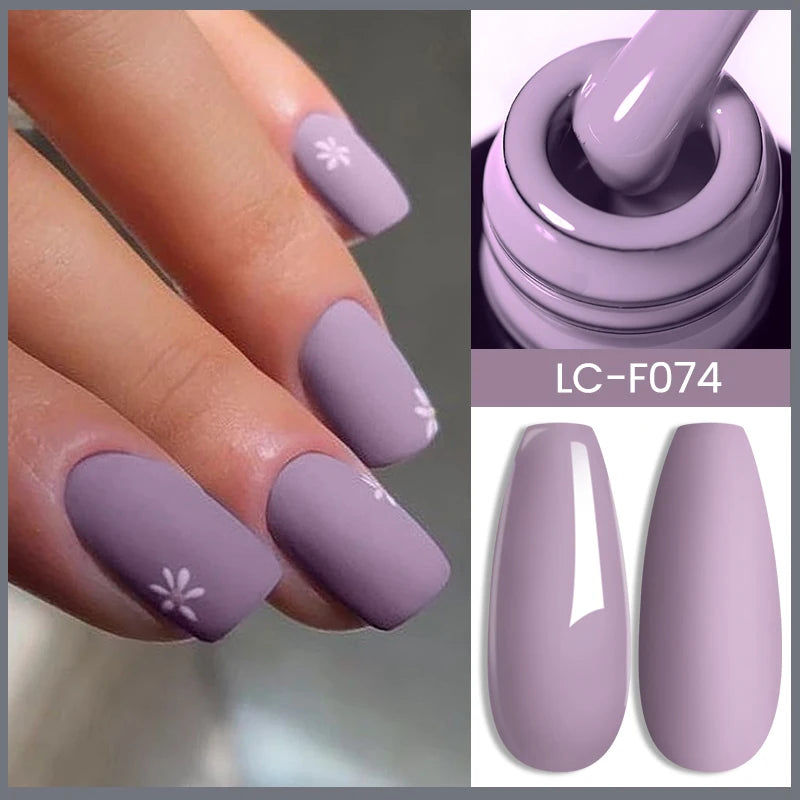 LILYCUTE 8ml Pink Natural Dried Flower Gel Nail Polish Summer Colorful Fairy Series Manicure Painting Soak Off Nail Art UV Gel