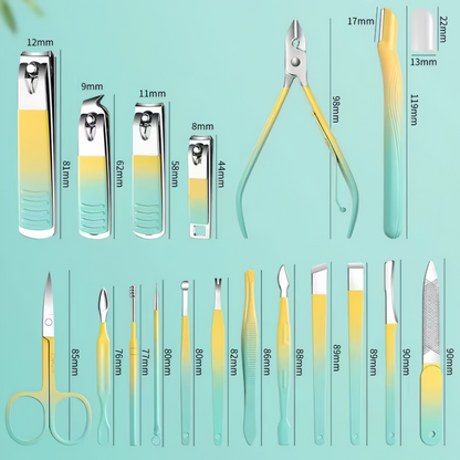 Manicure Kit: Colorful Stainless Steel - 30pcs Grooming Set