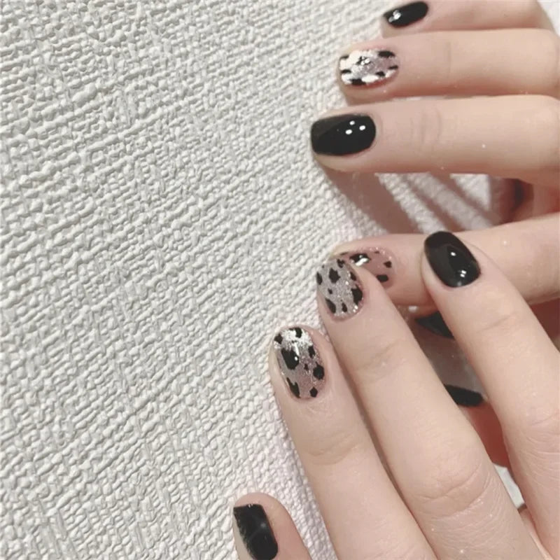 24pcs French Lemon Full Cover Artificial Fake Nails Art Seamless Removable Coffin False Nails With Glue Girls Press On Nail Tips