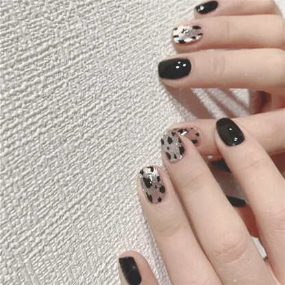 24pcs French Lemon Full Cover Artificial Fake Nails Art Seamless Removable Coffin False Nails With Glue Girls Press On Nail Tips