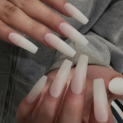 Press On Nails: Almond Black Matte Press-On Nails - 24Pcs DIY Manicure Set