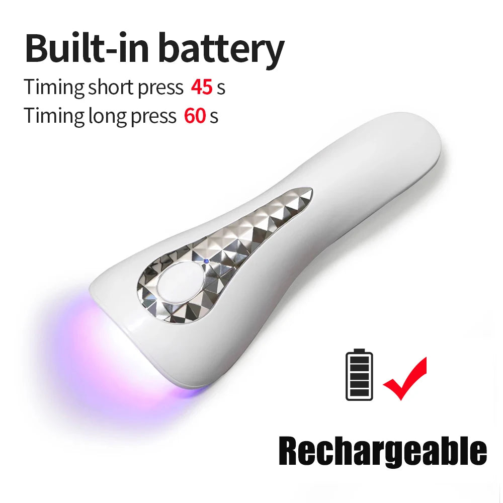 UV LED Nail Lamp - Quick Dry, USB Rechargeable Mini Dryer