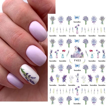 3D Nail Art Decals: Vintage Roses & Butterflies Stickers