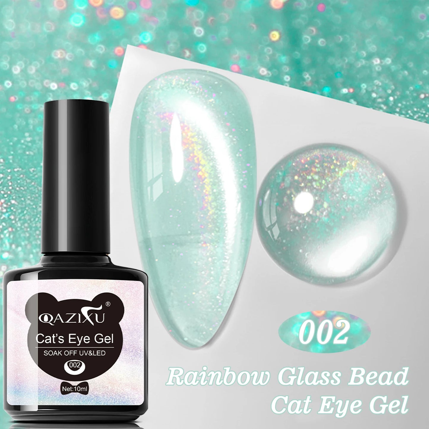 Gel Nail Polish: Cat Eye UV LED Red Pink Glitter Varnish