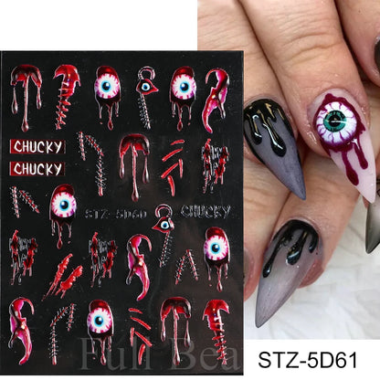 Insect Dragonfly 5D Nail Art Stickers - Y2K Summer Manicure Decals
