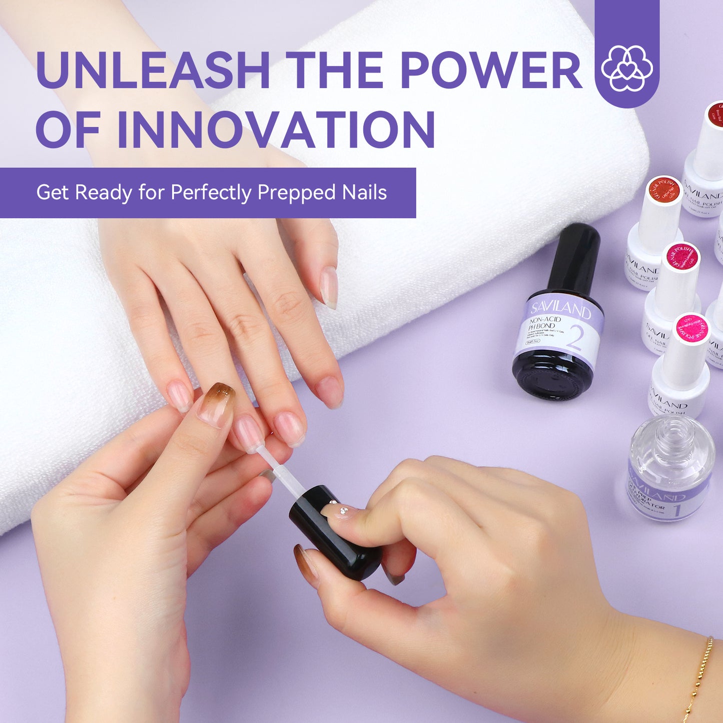 Nail Primer: SAVILAND Nail Primer & Dehydrator Set - 15ML Acid-Free Gel