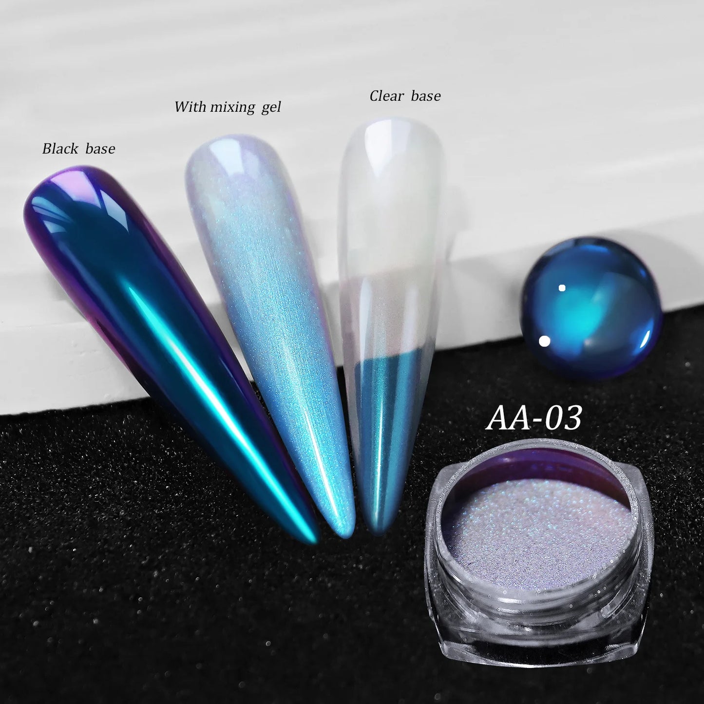 Glittering Nails: Laser Nail Glitter Holographic Powder - Aurora Mirror Dust