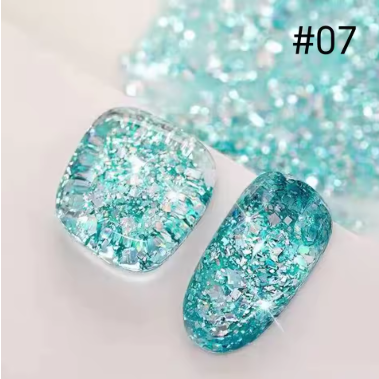 2026 Summer New Super Flash Cube Glitter Collection Gel Nail Polish, Skin Brightening Shiny Sequins Glitter Powder UV Gel for Na
