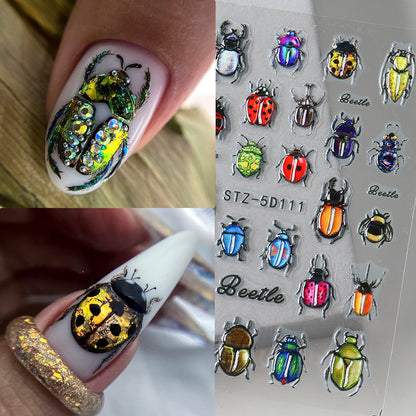 Insect Dragonfly 5D Nail Art Stickers - Y2K Summer Manicure Decals