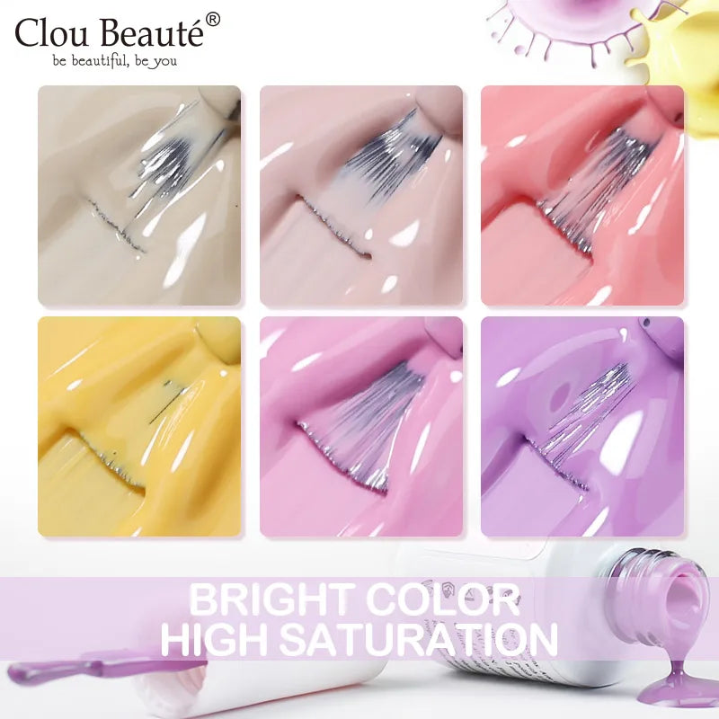 Clou Beaute 15ml Summer Bright Hot Pink Orange HEMA TPO FREE Nail Gel Polish Vernis Semi Permanent Nail Art Pigment Gel Varnish