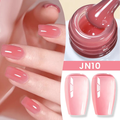 Jelly Nude Gel Nail Polish 10ml - Light Pink Peach UV Cure