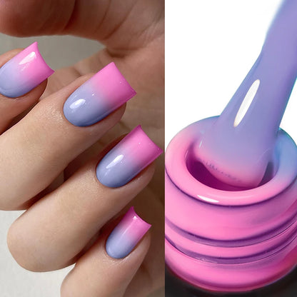 LILYCUTE 7ml Thermal Gel Nail Polish 3 Layers Temperature Color Changing Gel Polish Semi Permanent UV Gel For Nail Art Manicure