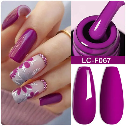 LILYCUTE 8ml Pink Natural Dried Flower Gel Nail Polish Summer Colorful Fairy Series Manicure Painting Soak Off Nail Art UV Gel