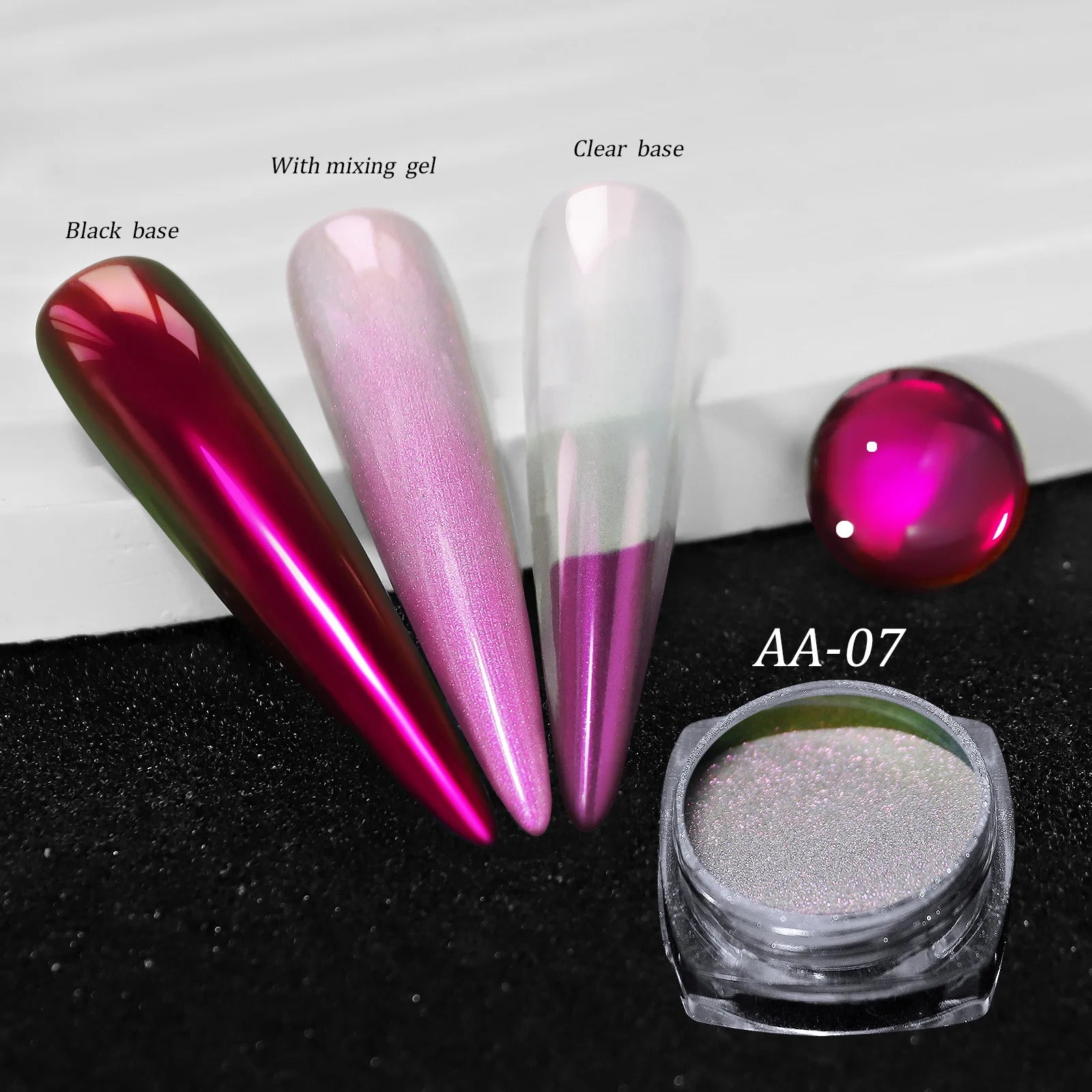 Glittering Nails: Laser Nail Glitter Holographic Powder - Aurora Mirror Dust