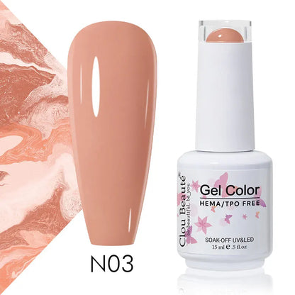 Clou Beaute 15ml Summer Bright Hot Pink Orange HEMA TPO FREE Nail Gel Polish Vernis Semi Permanent Nail Art Pigment Gel Varnish