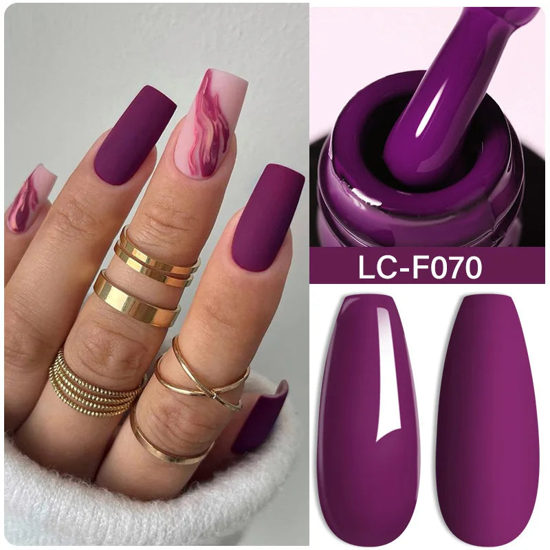 LILYCUTE 8ml Pink Natural Dried Flower Gel Nail Polish Summer Colorful Fairy Series Manicure Painting Soak Off Nail Art UV Gel