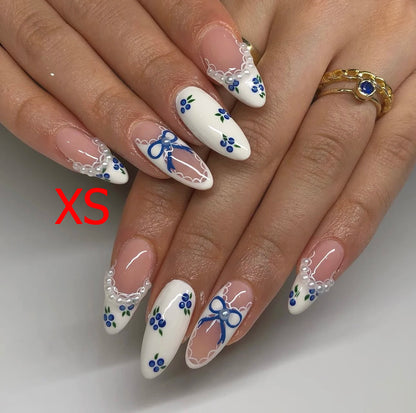 Pressed Nails - Almond Fruit Style Fake Nails