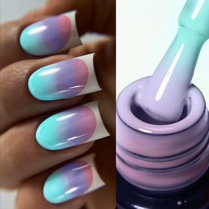 LILYCUTE 7ml Thermal Gel Nail Polish 3 Layers Temperature Color Changing Gel Polish Semi Permanent UV Gel For Nail Art Manicure