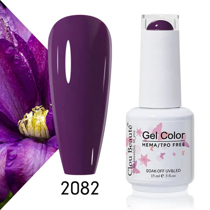 Clou Beaute 15ml Summer Bright Hot Pink Orange HEMA TPO FREE Nail Gel Polish Vernis Semi Permanent Nail Art Pigment Gel Varnish
