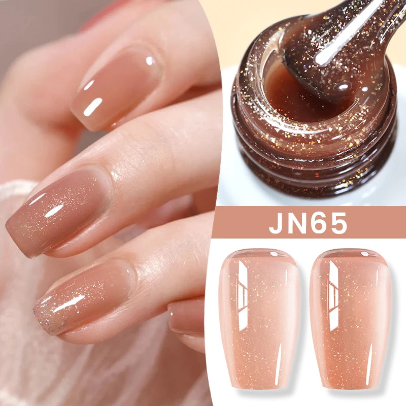 Jelly Nude Gel Nail Polish 10ml - Light Pink Peach UV Cure
