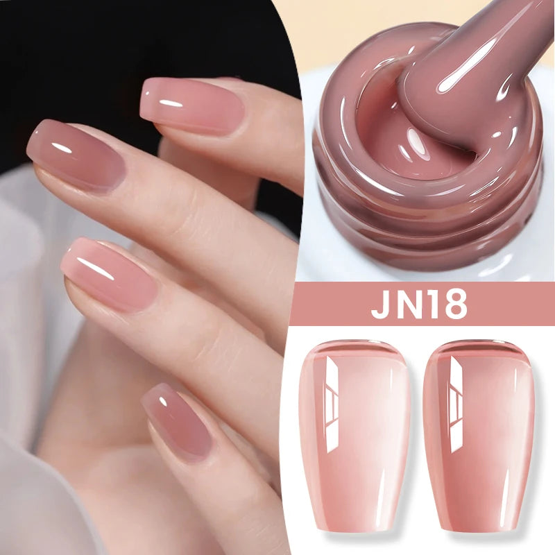 Jelly Nude Gel Nail Polish 10ml - Light Pink Peach UV Cure