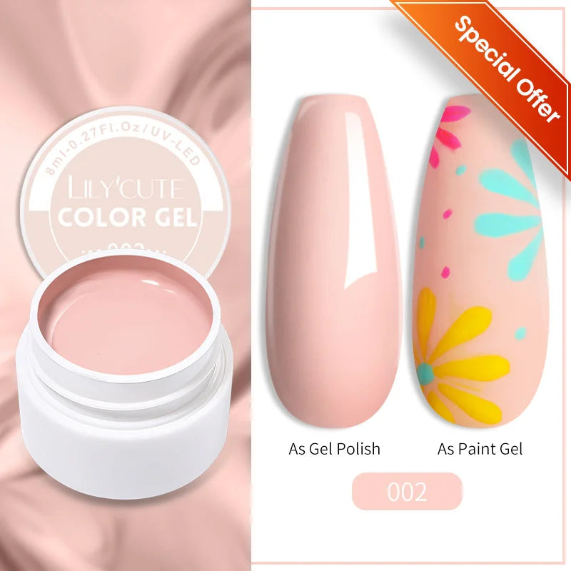 LILYCUTE 8ml Pink Natural Dried Flower Gel Nail Polish Summer Colorful Fairy Series Manicure Painting Soak Off Nail Art UV Gel