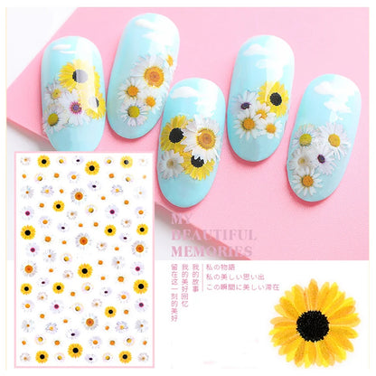 3D Nail Art Decals: Vintage Roses & Butterflies Stickers