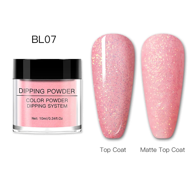Glitter Nail Dipping Powder - Pink, No Lamp, 5/10g