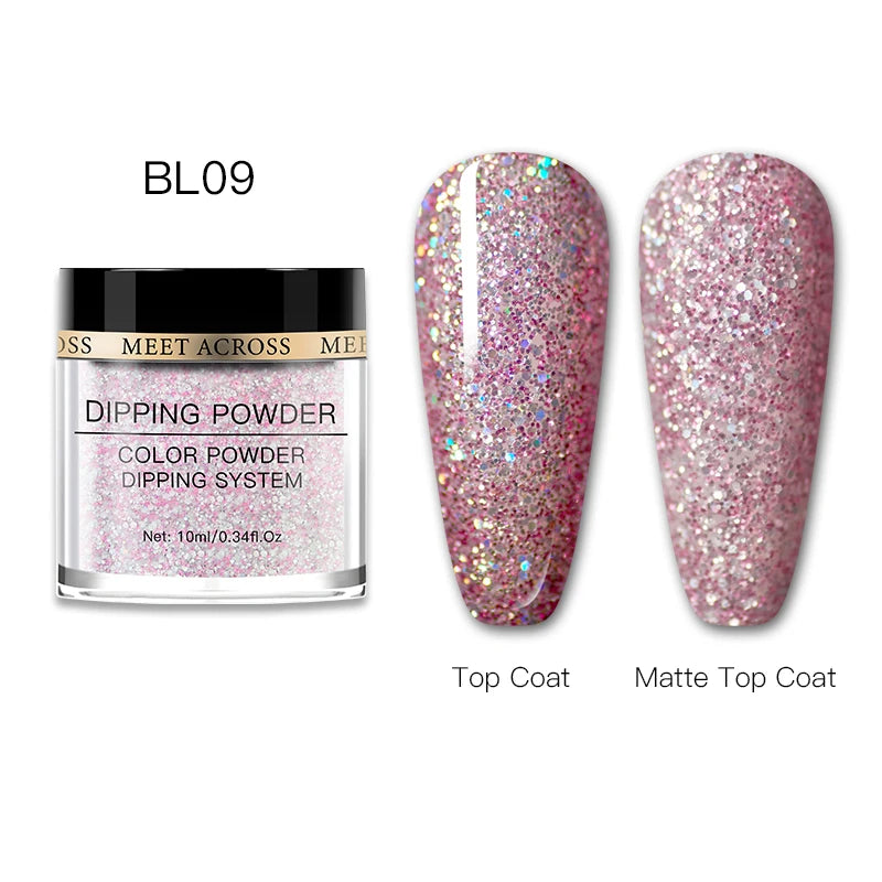 Glitter Nail Dipping Powder - Pink, No Lamp, 5/10g
