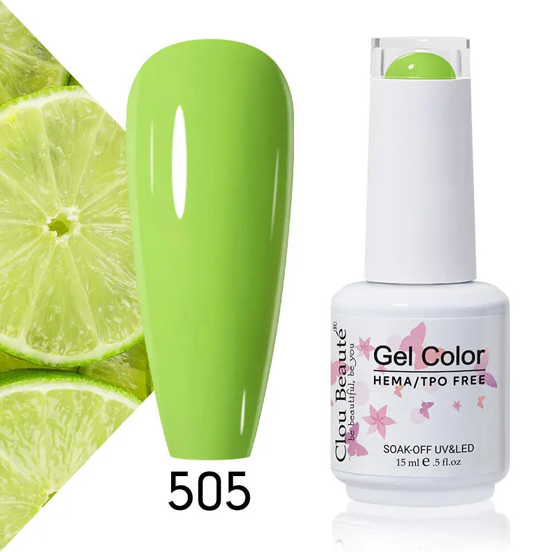 Clou Beaute 15ml Summer Bright Hot Pink Orange HEMA TPO FREE Nail Gel Polish Vernis Semi Permanent Nail Art Pigment Gel Varnish